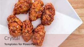  Presentation with fried chicken - Presentation design enhanced with spicy-korean-fried-chicken background and a red colored foreground