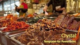  Presentation with korean culture - PPT theme featuring spicy korean kimchee background and a tawny brown colored foreground