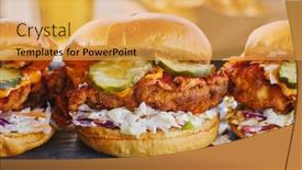  Presentation with nashville - PPT theme with spicy-nashville-hot-chicken-sandwich background and a yellow colored foreground