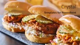  Presentation with nashville - Slide deck having spicy-nashville-hot-chicken-sandwich background and a gold colored foreground