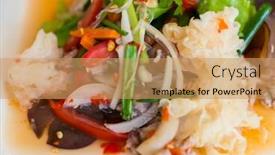  Presentation with noodle - Audience pleasing slide deck consisting of spicy noodle salad backdrop and a coral colored foreground