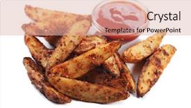  Presentation with wedges - Presentation theme featuring spicy roasted potato wedges isolated background and a lemonade colored foreground