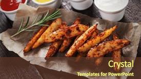  Presentation with wedges - Beautiful PPT layouts featuring spicy roasted potato wedges backdrop and a tawny brown colored foreground