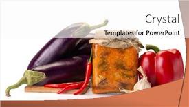  Presentation with spicy food - Theme having spicy-spicy-eggplant-saute background and a white colored foreground