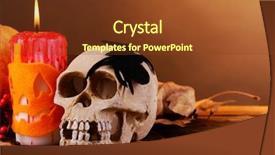  Presentation with spooky halloween graveyard dark - Audience pleasing PPT theme consisting of spider blood - composition of decorative skull pumpkin backdrop and a  colored foreground