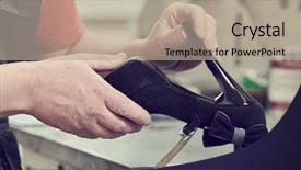  Presentation with female - Slide set consisting of spikes - shoemaker service repairing female spike background and a mint green colored foreground