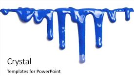  Presentation with dripping paint - Audience pleasing PPT theme consisting of spilled - blue paint dripping isolated backdrop and a white colored foreground