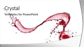  Presentation with splash - Colorful PPT theme enhanced with spilled - red wine splash over white backdrop and a white colored foreground