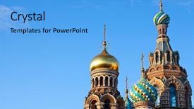 Presentation with blood - Audience pleasing presentation design consisting of spilled blood st petersburg russia backdrop and a light blue colored foreground