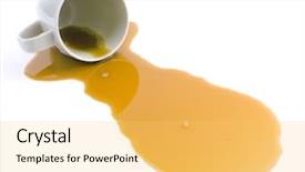  Presentation with coffee beans on a white - Beautiful presentation featuring spilled coffee isolated on white backdrop and a yellow colored foreground