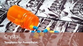  Presentation with mri - Slide set having spilled-medication-on-top background and a coral colored foreground