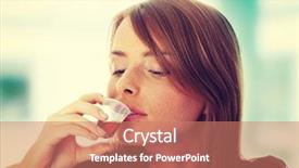  Presentation with syrup - Colorful slide deck enhanced with spilled medications - young woman taking pills backdrop and a coral colored foreground