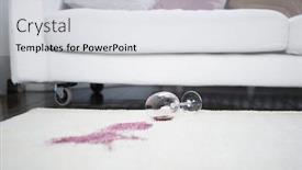  Presentation with living room - Slide set featuring spilled-wine-on-living-room background and a light gray colored foreground