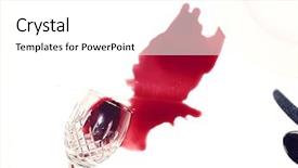  Presentation with wine - PPT theme enhanced with spilled wine background and a white colored foreground