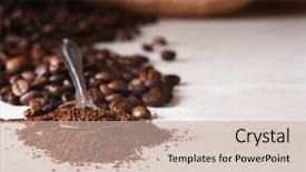  Presentation with spilling - Beautiful slide deck featuring spilling out of a burlap backdrop and a soft green colored foreground