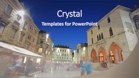 Presentation with croatia - Presentation theme featuring spilt city square croatia background and a navy blue colored foreground