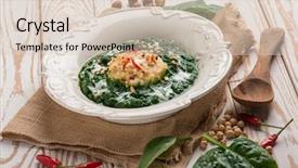  Presentation with chickpea - Cool new slide deck with spinach and chickpeas soup backdrop and a lemonade colored foreground