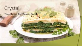  Presentation with spinach - Slides consisting of spinach and ricotta lasagne background and a lemonade colored foreground