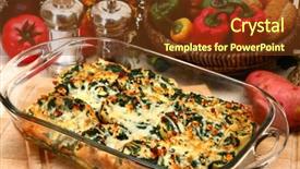  Presentation with restaurant in thai - Presentation theme having spinach feta strata in kitchen background and a  colored foreground