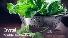  Presentation with rustic healthy - Colorful presentation theme enhanced with spinach fresh organic spinach leaves backdrop and a dark gray colored foreground