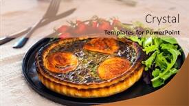  Presentation with spinach - Amazing presentation design having spinach-goat-cheese-tart backdrop and a coral colored foreground