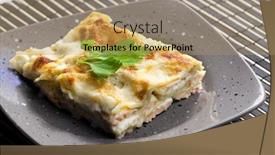  Presentation with spinach - Slide deck featuring spinach lasagne with salmon background and a coral colored foreground