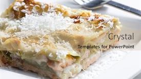  Presentation with spinach - Beautiful theme featuring spinach lasagne with salmon backdrop and a coral colored foreground