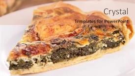  Presentation with spinach - Slide set enhanced with spinach quiche background and a coral colored foreground