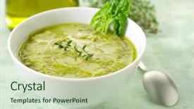  Presentation with spinach - Presentation theme enhanced with spinach soup background and a soft green colored foreground