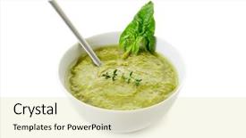  Presentation with spinach - Colorful presentation theme enhanced with spinach soup backdrop and a soft green colored foreground