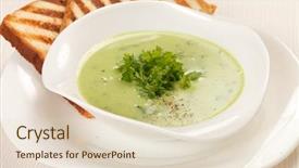  Presentation with spinach - Amazing theme having spinach soup backdrop and a lemonade colored foreground