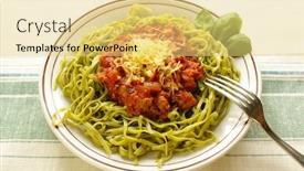  Presentation with sauce - Amazing theme having spinach-tagliolini-with-bolognese-sauce backdrop and a yellow colored foreground