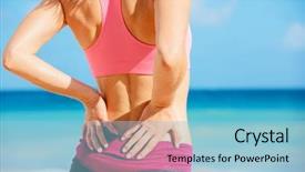 Presentation with athletic injury - Beautiful slide deck featuring spinal - back pain athletic fitness woman backdrop and a light blue colored foreground