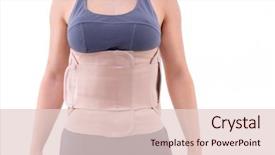 Presentation with spinal - PPT layouts with spinal fracture - orthopedic corset on the human background and a lemonade colored foreground