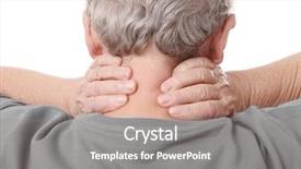  Presentation with spinal - Colorful slide set enhanced with spinal nerves - elderly woman suffering from neck backdrop and a gray colored foreground