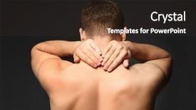  Presentation with facial pain medical man - Presentation theme with spinal nerves - young man suffering from neck background and a wine colored foreground