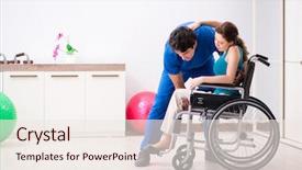  Presentation with traffic accident - Amazing presentation design having spinal trauma - woman recovering after traffic accident backdrop and a sky blue colored foreground