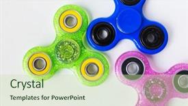  Presentation with entertainment - Theme enhanced with up of three fidget spinner background and a soft green colored foreground