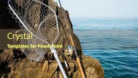  Presentation with spinning - Colorful presentation theme enhanced with spinning-and-landing-net backdrop and a tawny brown colored foreground