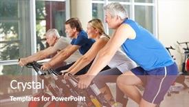  Presentation with spinning - PPT layouts featuring spinning class with four happy background and a coral colored foreground