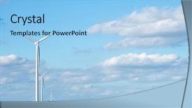  Presentation with earth wind - Cool new slide deck with spinning earth - wind generator turbine on summer backdrop and a light blue colored foreground