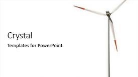  Presentation with earth wind - PPT theme enhanced with spinning earth - wind turbine isolated on white background and a white colored foreground