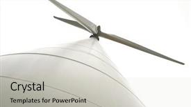  Presentation with offshore wind turbine installation - PPT layouts with spinning earth - wind turbine over white background and a light gray colored foreground