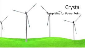  Presentation with windmill - Presentation theme featuring spinning earth - windmill panorama isolated background and a white colored foreground