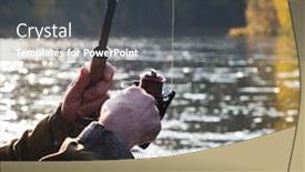  Presentation with spinning - Beautiful slides featuring spinning-fishing-on-the-river backdrop and a dark gray colored foreground