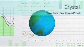  Presentation with spinning globe - Presentation design having spinning-globe-icon-over-financial background and a arctic colored foreground