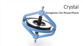  Presentation with gyroscope - Amazing PPT layouts having spinning gyroscope on white background backdrop and a white colored foreground
