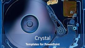  Presentation with spinning - Slide deck having spinning-hard-drive-disks background and a ocean colored foreground