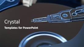  Presentation with spinning - Beautiful PPT layouts featuring spinning-hard-drive-disks backdrop and a dark gray colored foreground