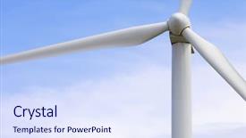 Presentation with windmill - Slide deck featuring modern energy wind mill - foreground of the top background and a sky blue colored foreground